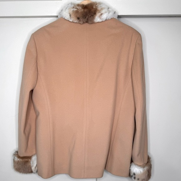 Vintage, Charles London,England made,  20% Cashmere,65% wool fur collar coat XL - Picture 2 of 7